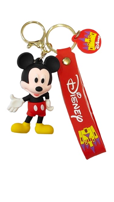 3D Cartoon Character rubber keychain with Strap Charm & Metal Hook.