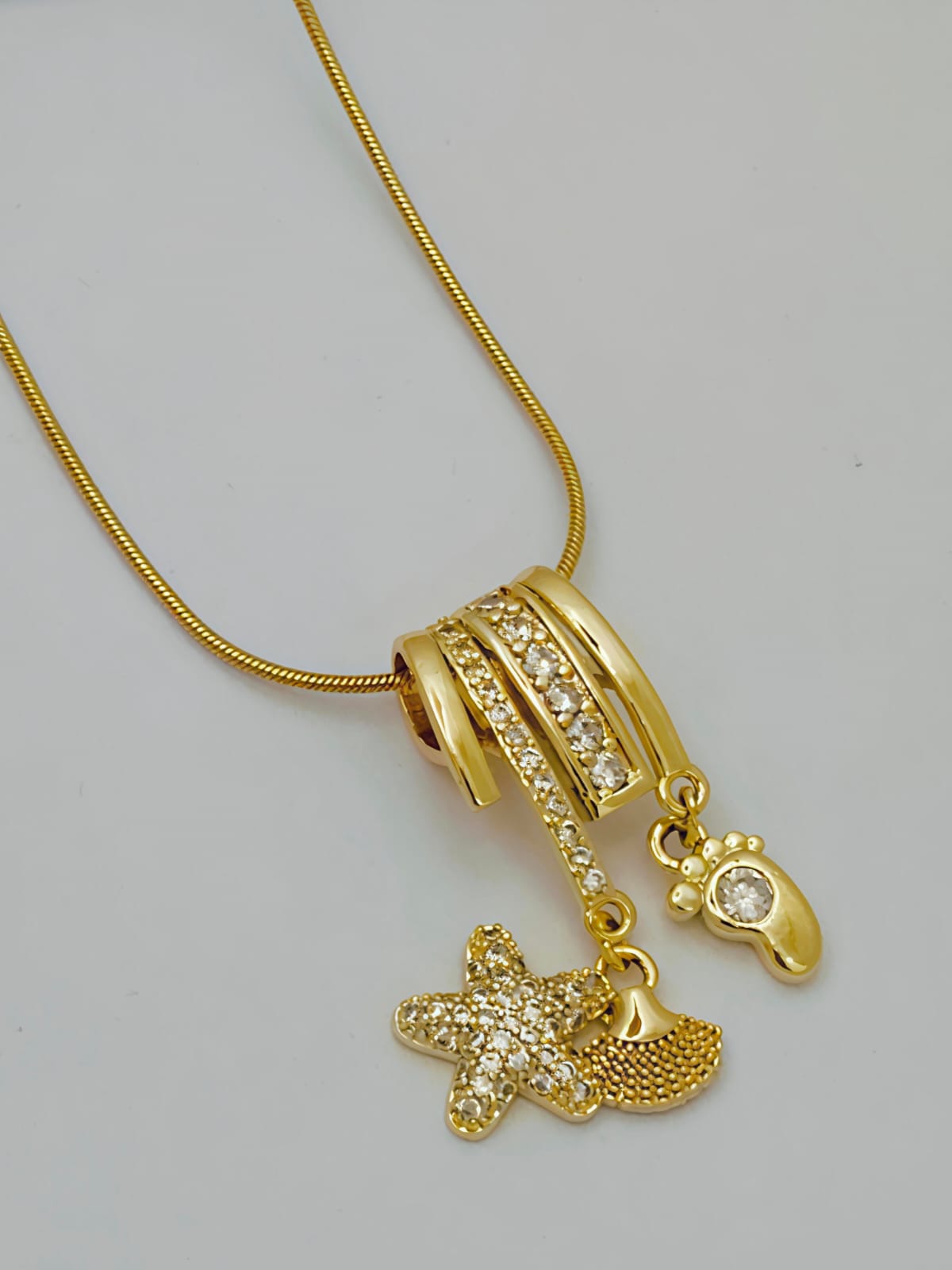 Anti-tarnish Star, Tiny BabyStep Charms Pendant Chain
